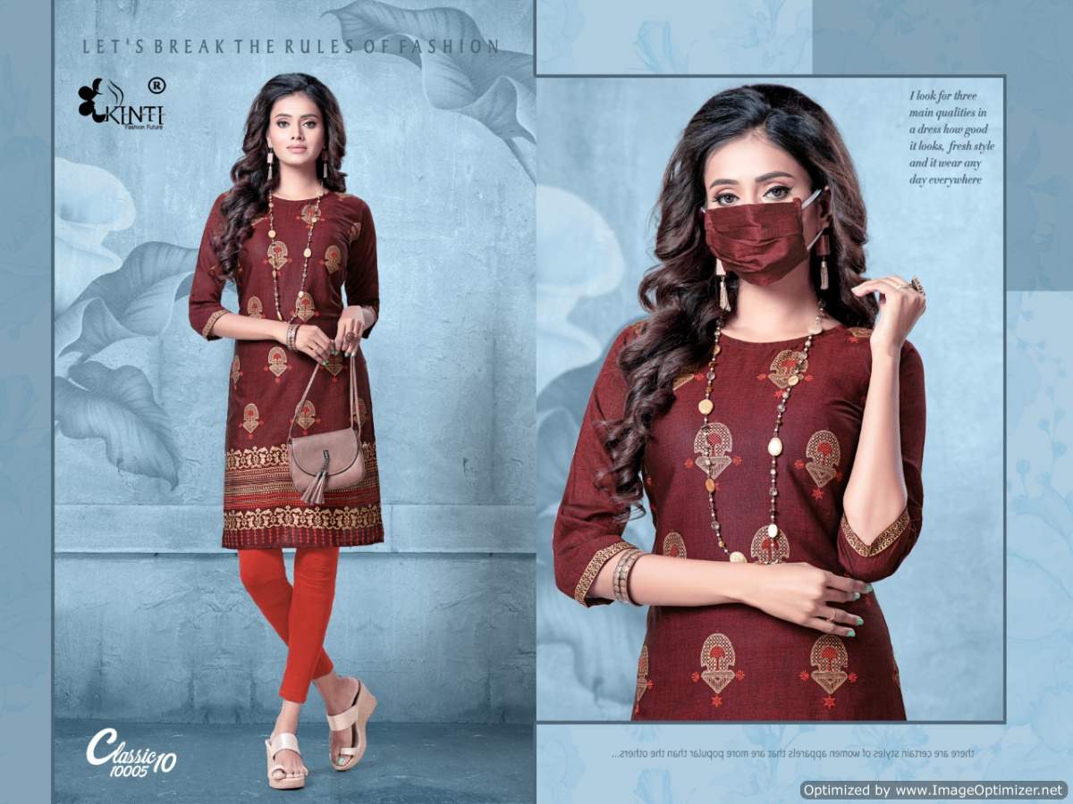Kinti Calssic 10 Rayon Printed Designer Party Wear Kurti Collection
